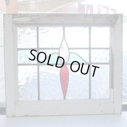 画像5: 薄ピンク色と赤色のガラスが特徴的　イギリスアンティークステンドグラス