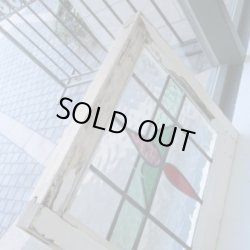 画像6: 薄ピンク色と赤色のガラスが特徴的　イギリスアンティークステンドグラス