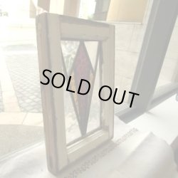 画像5: 色の分かれた大きなひし形が素敵☆イギリスのアンティークステンドグラス