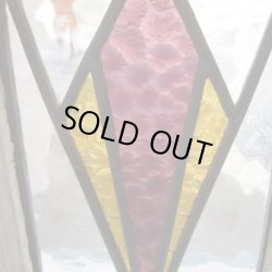 画像3: 色の分かれた大きなひし形が素敵☆イギリスのアンティークステンドグラス