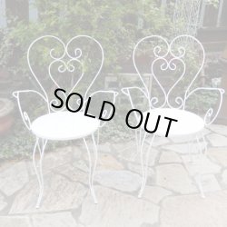 画像9: デザインが可愛い!!白いガーデンテーブル＆アーム付チェアーセット♪