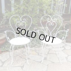 画像10: デザインが可愛い!!白いガーデンテーブル＆アーム付チェアーセット♪