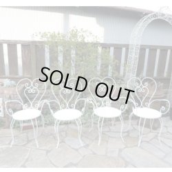 画像7: デザインが可愛い!!白いガーデンテーブル＆アーム付チェアーセット♪