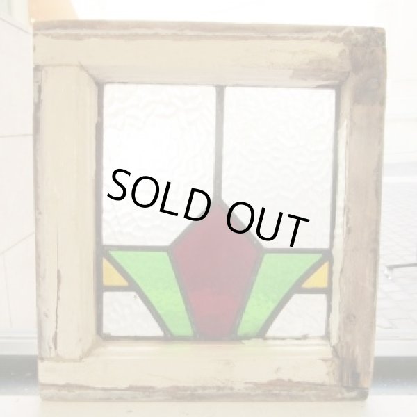 画像2: くっきりとした赤×黄×緑が印象的♪イギリスアンティークステンドグラス