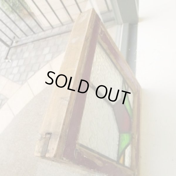 画像9: くっきりとした赤×黄×緑が印象的♪イギリスアンティークステンドグラス